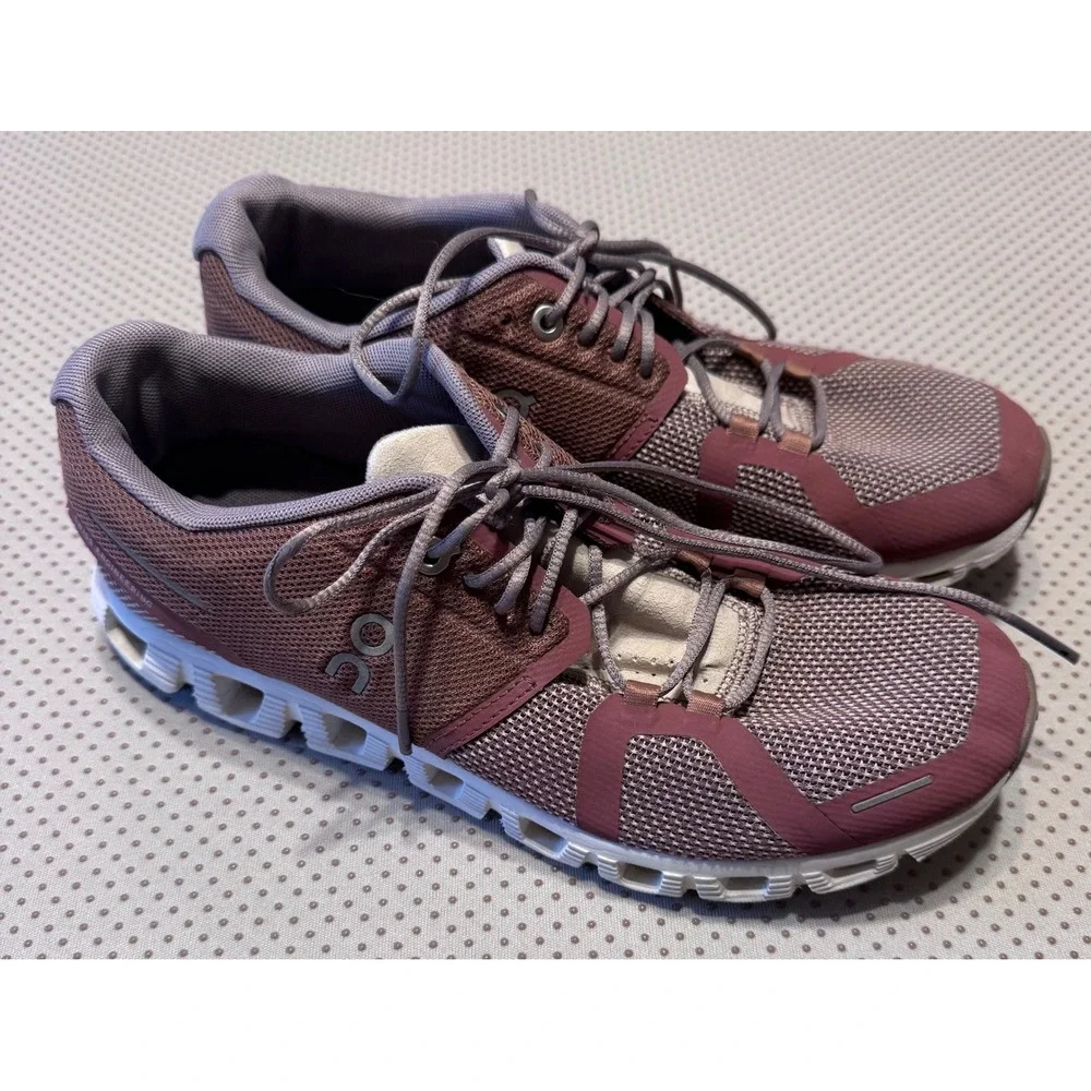 On Cloud Women's Running Shoes Rose Grey Mesh Swiss Engineering 7.5